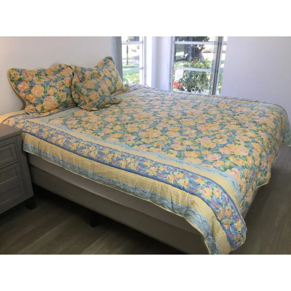 Vintage Discontinued Croscill Fiesta Twin Fitted and Flat Sheet Orange Flowers